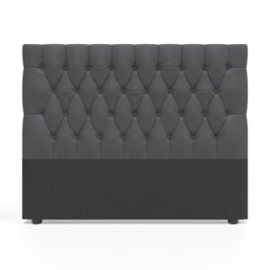 Deep Buttoned Charcoal Queen Headboard