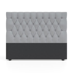 Deep Buttoned Grey Queen Headboard
