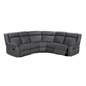 Vancouver 3Pce - 2 Action Corner Suite Pocket Coil Cushions Grey Fabric 2 Seater